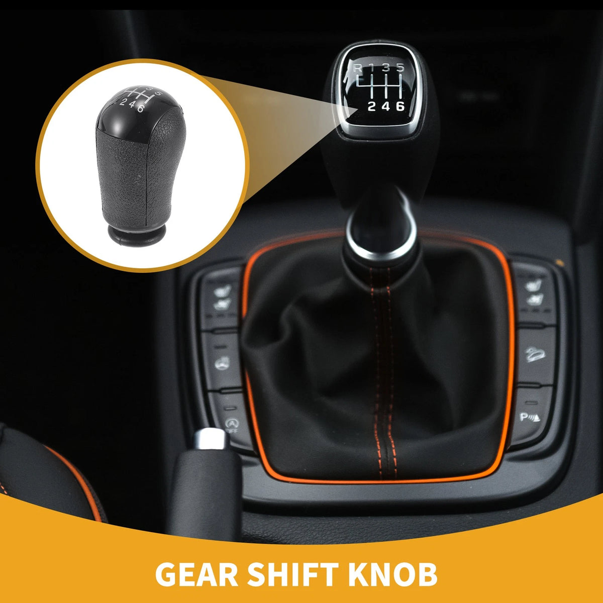 6 Speed Manual Gear Shifter Knob for Ford Focus (2005-2012) Black/White