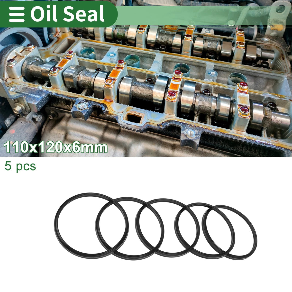 Oil Seal 110x120x6mm NBR Rubber Seal Ring 5 x for Make Model