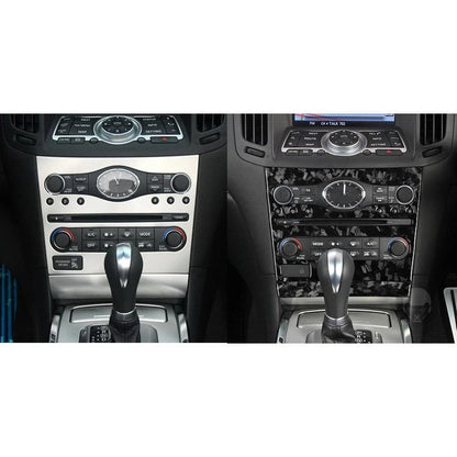 Forged Carbon Fiber Center Console AC CD Panel Trim for Infiniti G37 G25 Q60