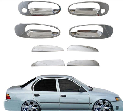 8X Chrome Door Handle Side Cover Trim for Toyota Corolla AE110 AE111 (1996-2000)