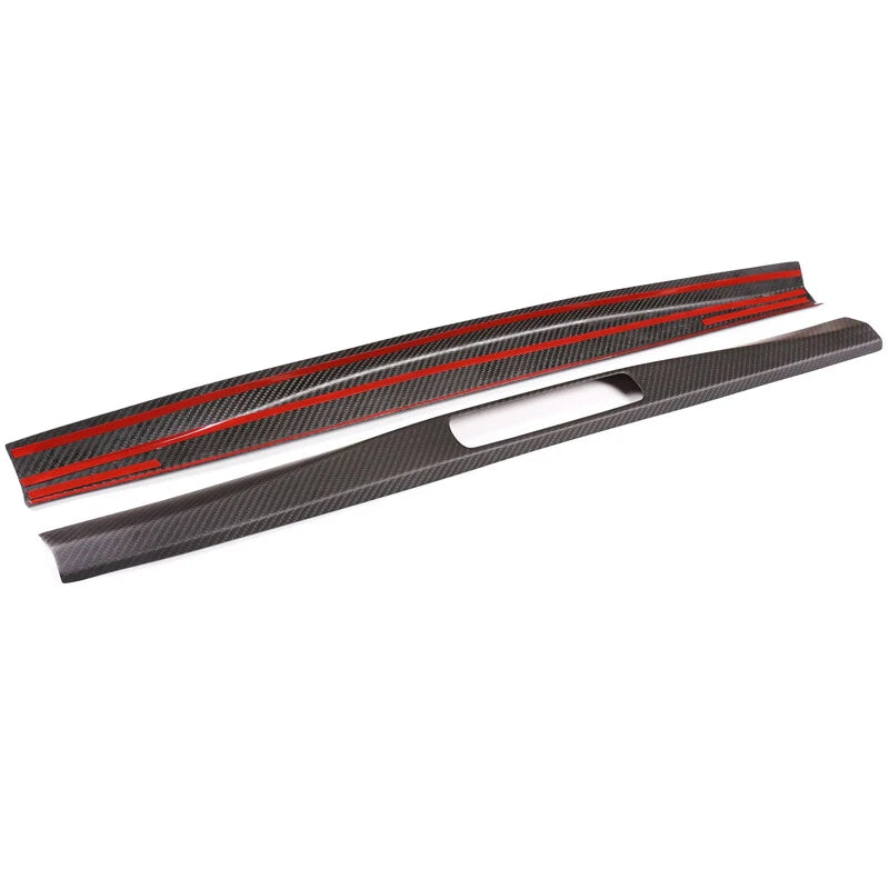 Real Carbon Fiber Welcome Door Sill Padel Guard Trim For Porsche 718 911