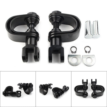 25mm & 32mm Black Highway Engine Crash Bar Mount Foot Pegs for Motorcycle