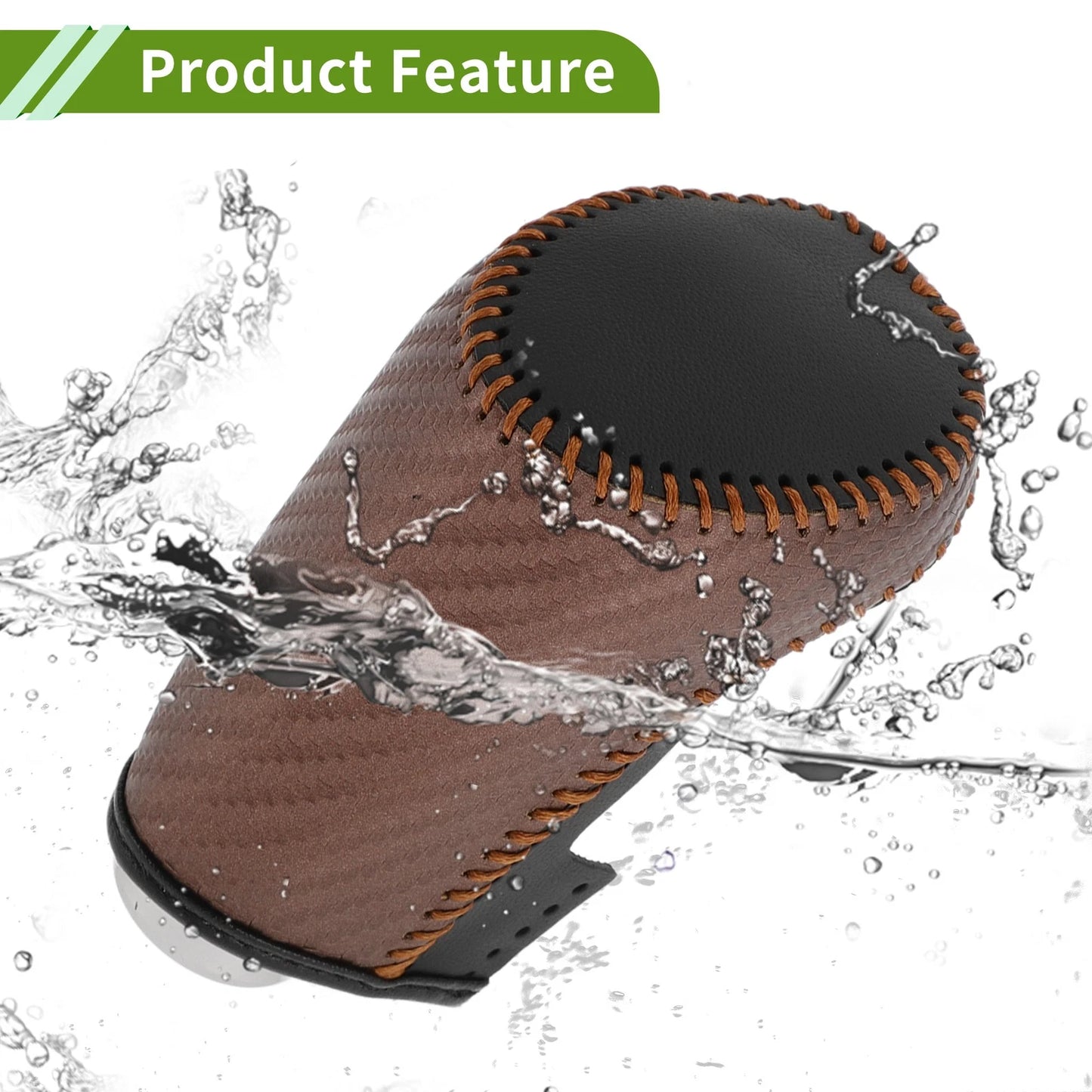 Gear Shift Knob Cover for Chevrolet Malibu Brown Carbon Fiber Black