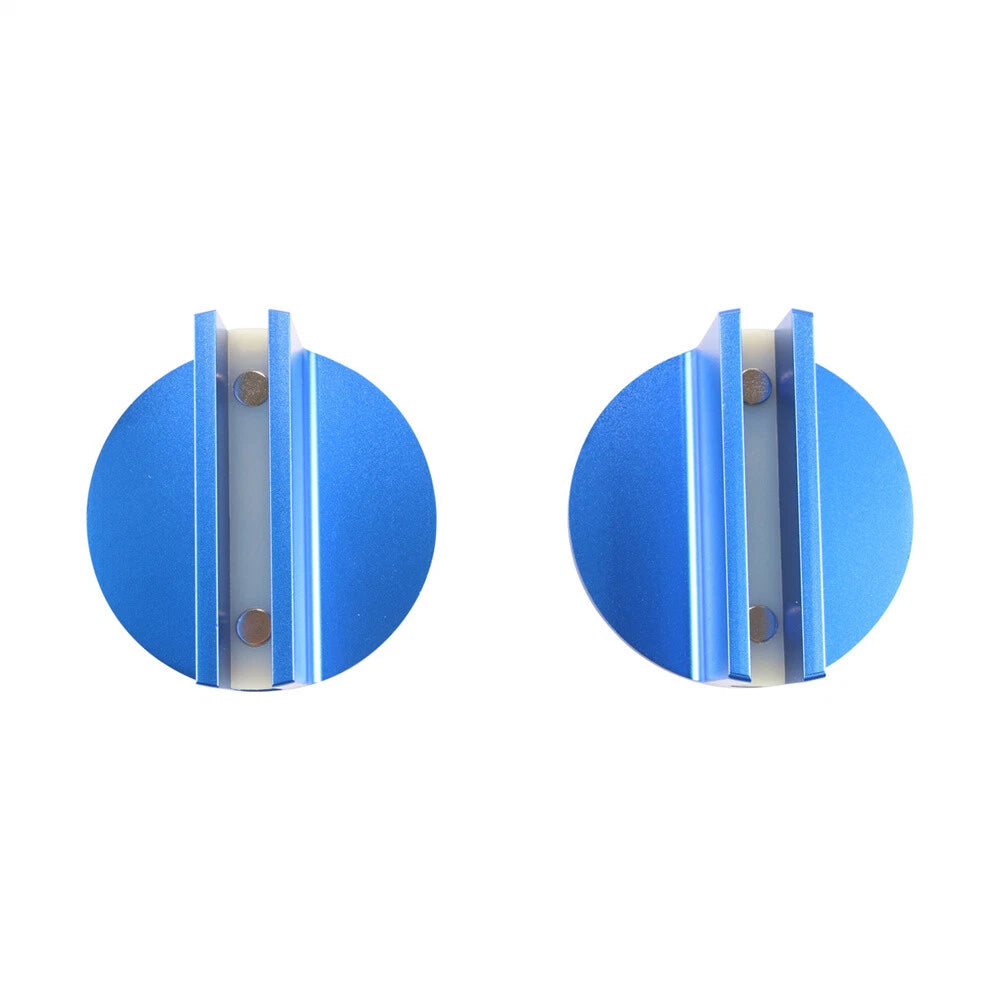 Large Slotted Universal Magnetic Jack Pad Adapter for Car Frame Rail Blue
