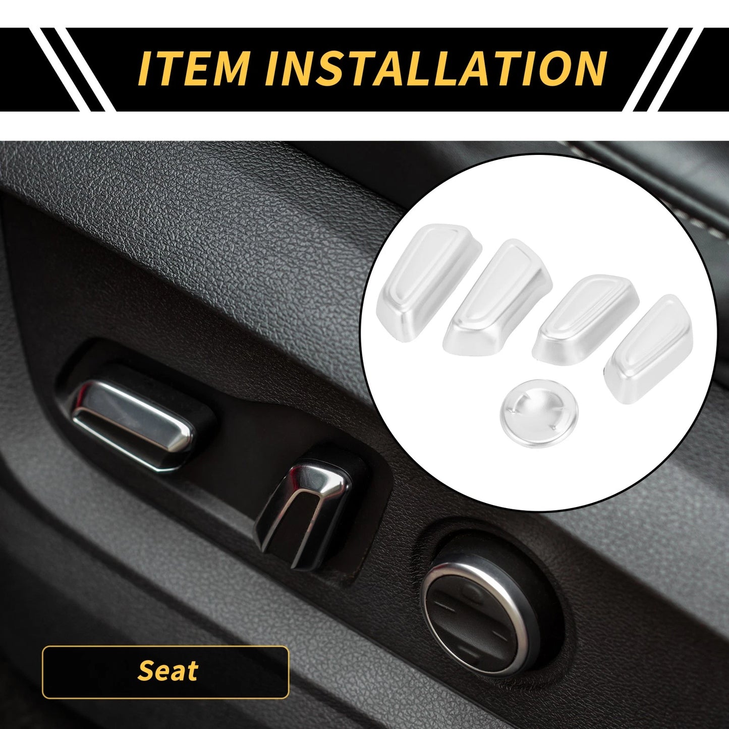 1 Set Seat Adjustment Button Cover Trim for Toyota Tundra (2022–2024)