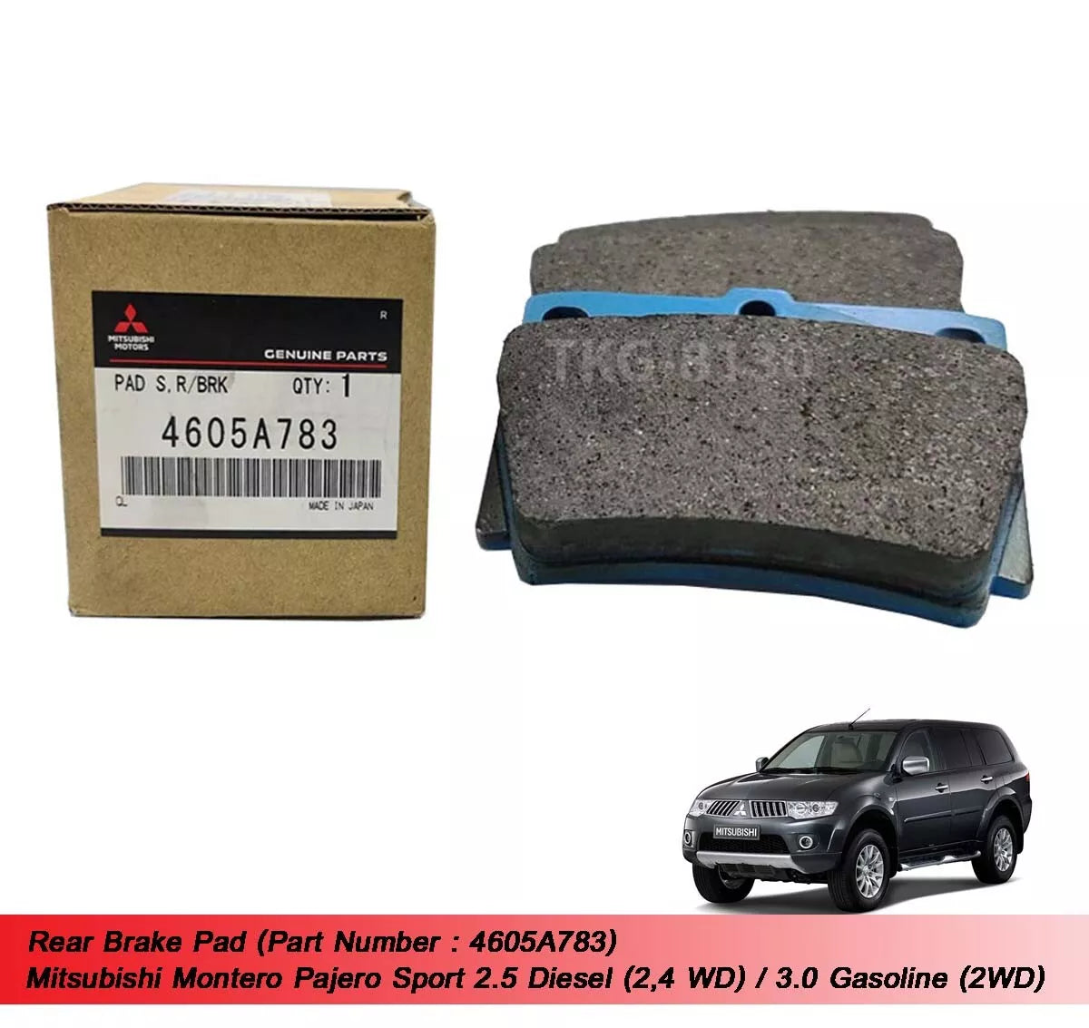 Rear Brake Pads for Montero Pajero Sport (2008-2014)