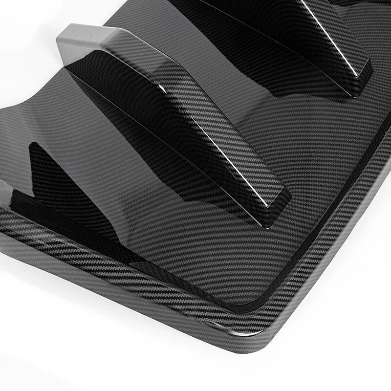 2 x Big Fin Rear Bumper Diffuser Lip Kit for Corvette C7 Z06 (2014-2019) Carbon Black
