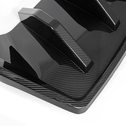 2 x Big Fin Rear Bumper Diffuser Lip Kit for Corvette C7 Z06 (2014-2019) Carbon Black