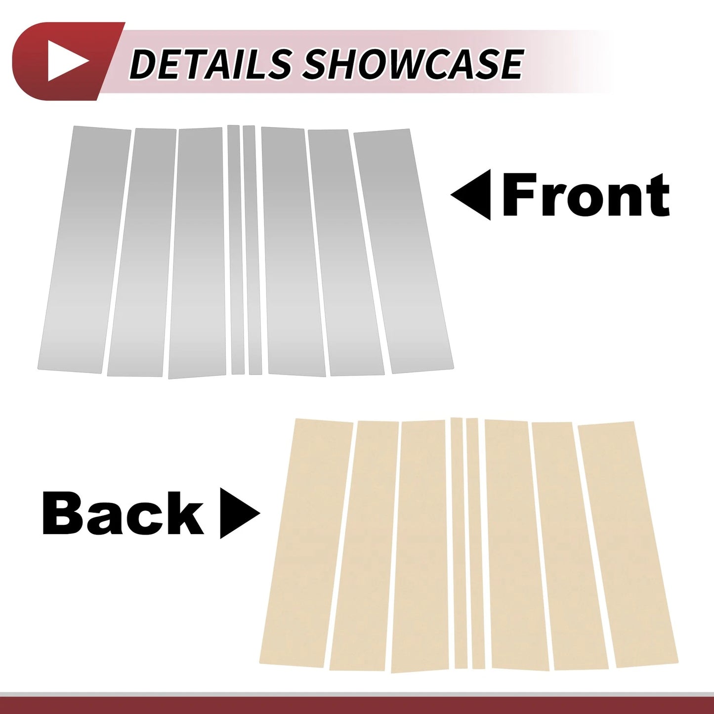 8 Pcs Door Pillar Window Trim for Ford Flex (2009-2015) Silver Tone