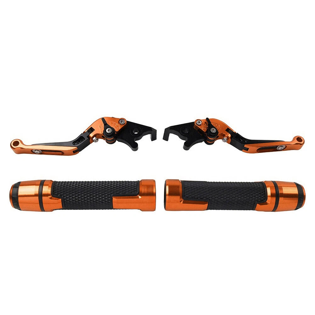 Orange Extendable Brake Clutch Levers Grips Set for Speed Triple 1050 (2005-2015)