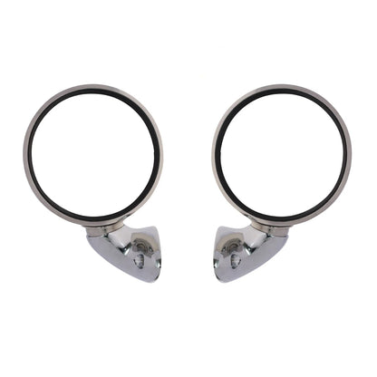 Chrome Steel Fender Door Mirror x2 for Ford Escort Fiesta Oldsmobile Toronado