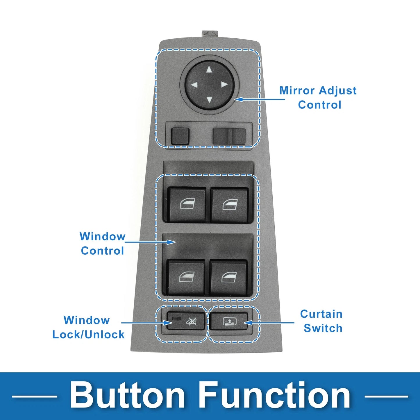 Front Driver Side Power Window Switch for BMW 745i (2002-2005)