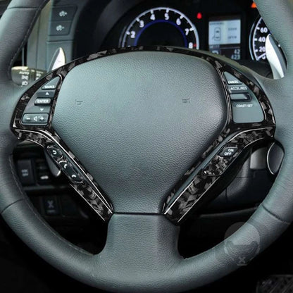 Forged Carbon Fiber Steering Wheel Trim Kit for Infiniti G35 G37 G25 Q60
