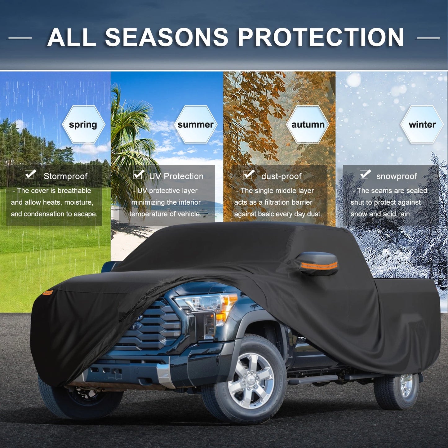 Waterproof Car Cover with Zipper for Toyota Tundra (All Years)