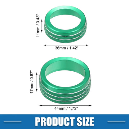 AC Radio Switch Knob Cover Decals for Dodge Durango (2014-2020) - 3 x Green