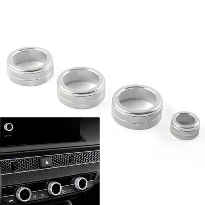 4 x AC Climate Control Knob Ring Covers for Honda Civic (2022 - Present) Silver