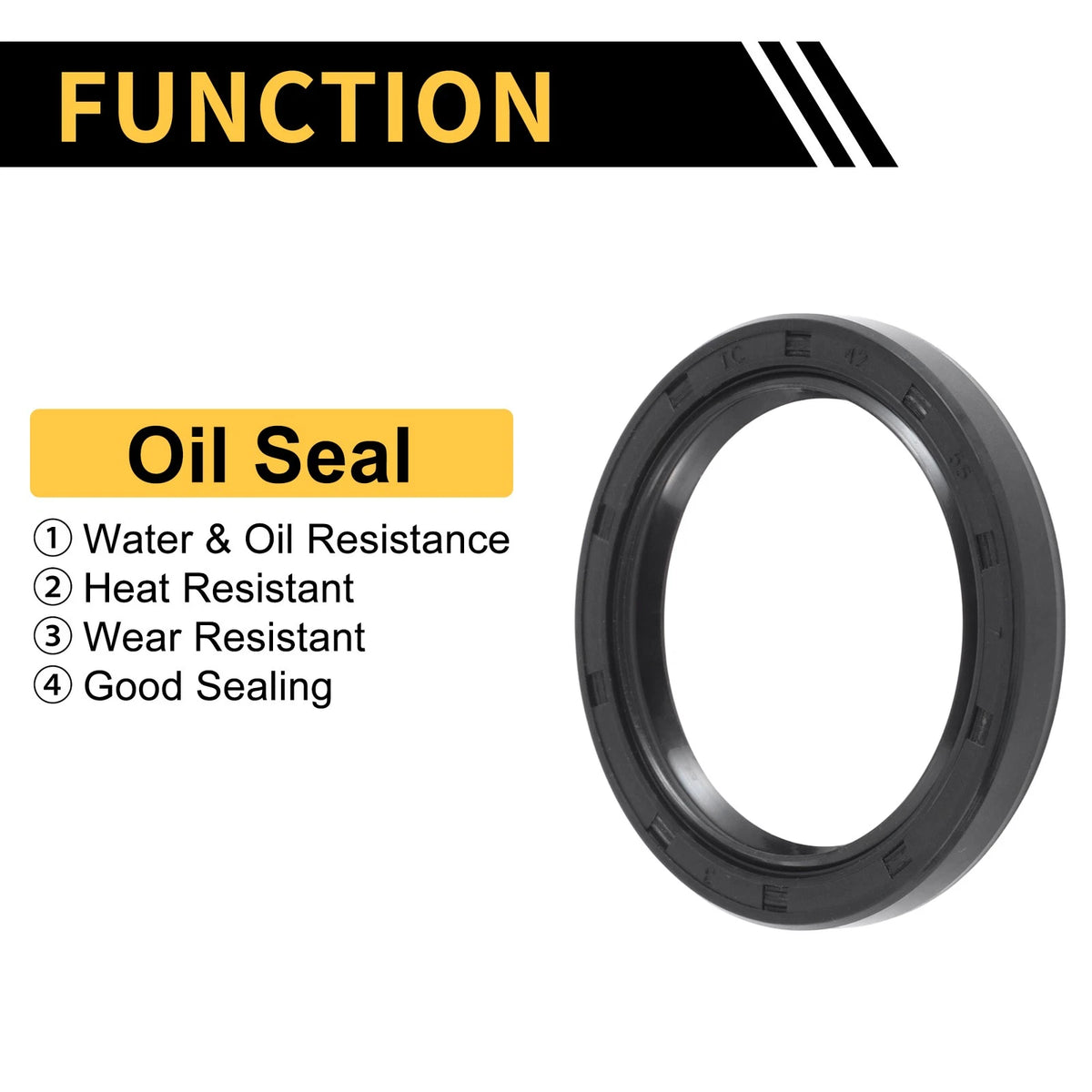 Oil Seal NBR Rubber 42x55x7mm Black 5pcs