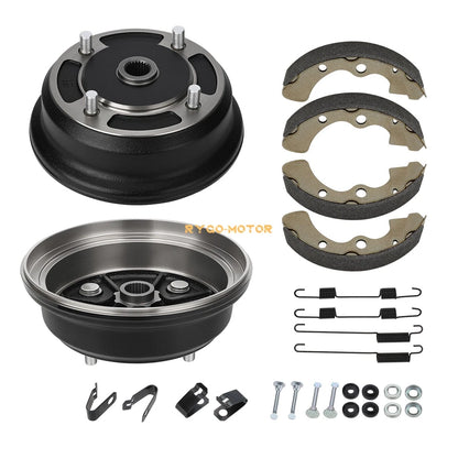 2 x Front Brake Drum w/ Shoes for Kawasaki Mule 3000 3010 4000 4010 KAF620 KAF950