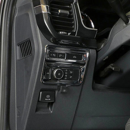 Silver Headlight Switch Button Panel Cover Trim for Ford F-150 (2021-2022)