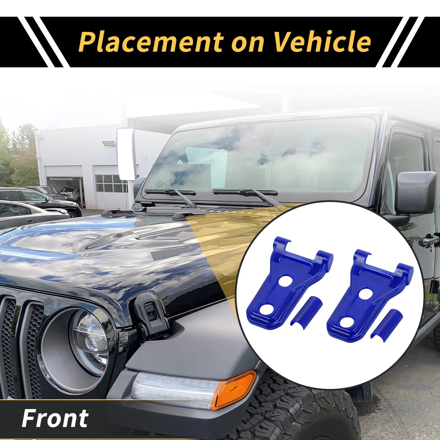 Engine Hood Hinge Covers for Jeep Wrangler JL JLU (2018-2024) - Deep Blue