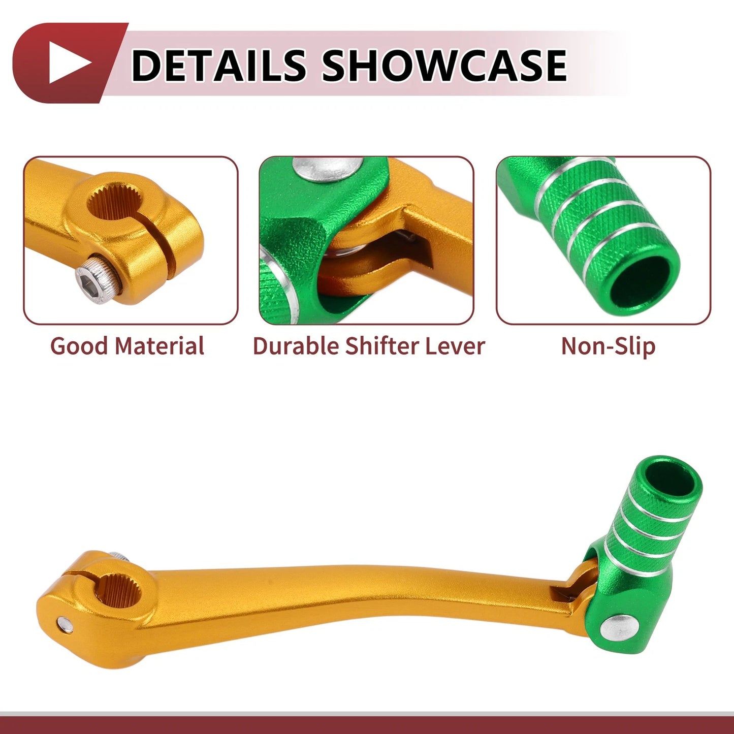 1 x Folding Gear Shifter Lever, Gold Tone for Bosuer 125