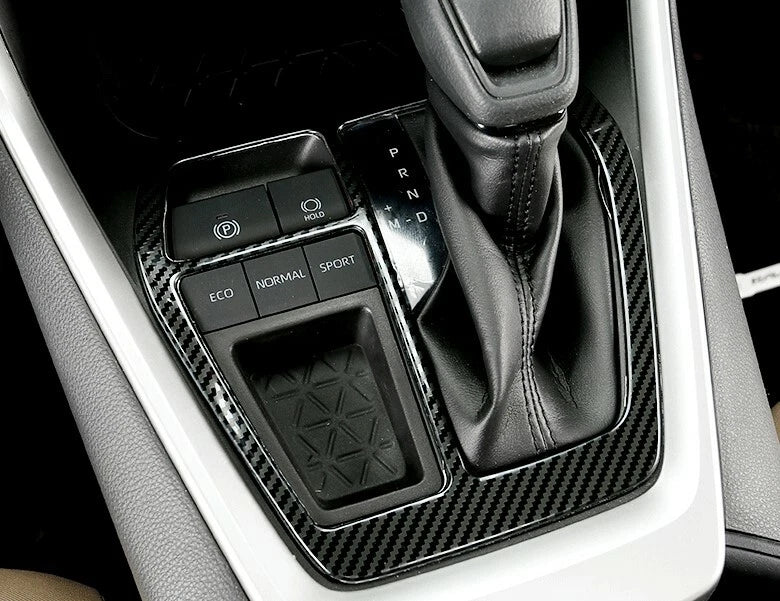 Carbon Fiber Gear Shift Cover for 2019-2023 Toyota RAV4 - Stainless Steel