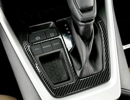Carbon Fiber Gear Shift Cover for 2019-2023 Toyota RAV4 - Stainless Steel