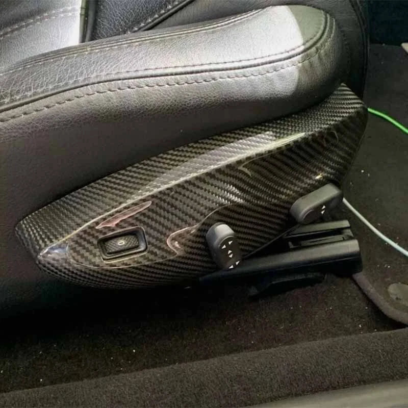Dry Carbon Fiber Seat Control Panel Cover Trim for Maserati GranTurismo 2008-19