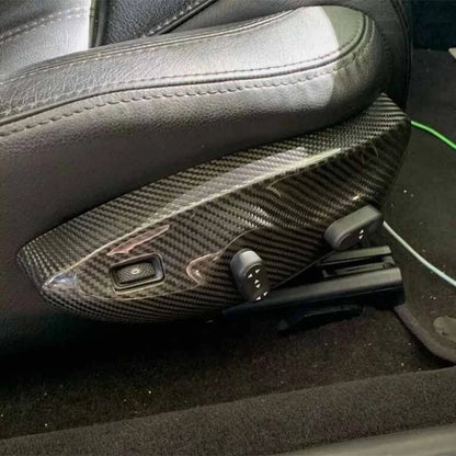Dry Carbon Fiber Seat Control Panel Cover Trim for Maserati GranTurismo 2008-19