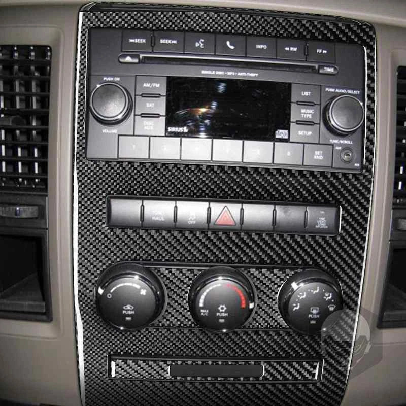Real Carbon Fiber Console AC Panel Trim Kit for RAM 1500 2009-2012