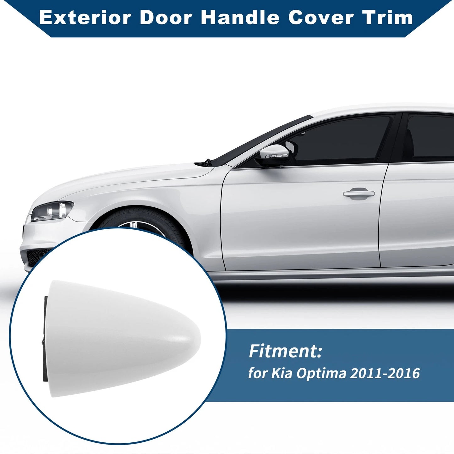 White ABS Exterior Door Handle Cover Trim for Kia Optima (2011-2016)