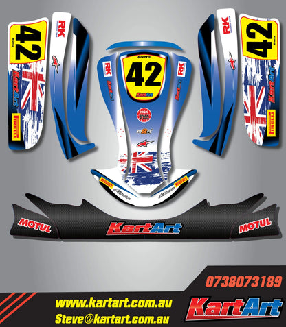 Aussie Pride Style Custom KART ART Sticker Kit for Arrow X3