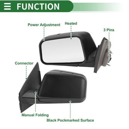 Passenger Side Door Mirror for Ford Edge (2008) - Power Heated