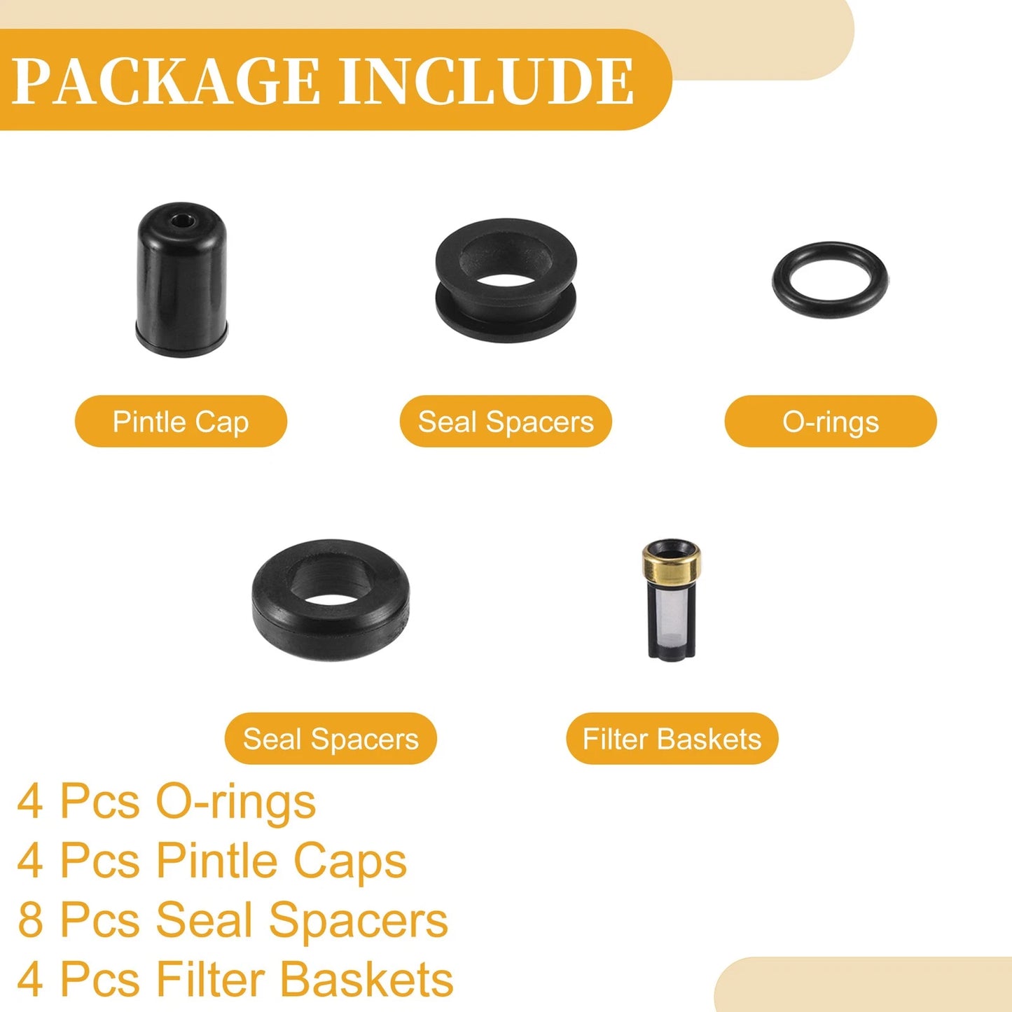 Fuel Injector Seal O Ring for Toyota Cressida (1988) - 4 x NBR Rubber Black Sets