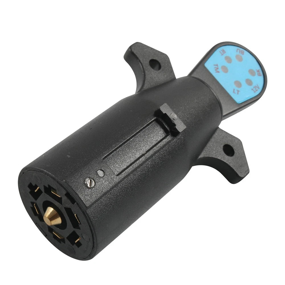 7-Way RV Blade Trailer Light Wiring Circuit Tester Adapter Plug