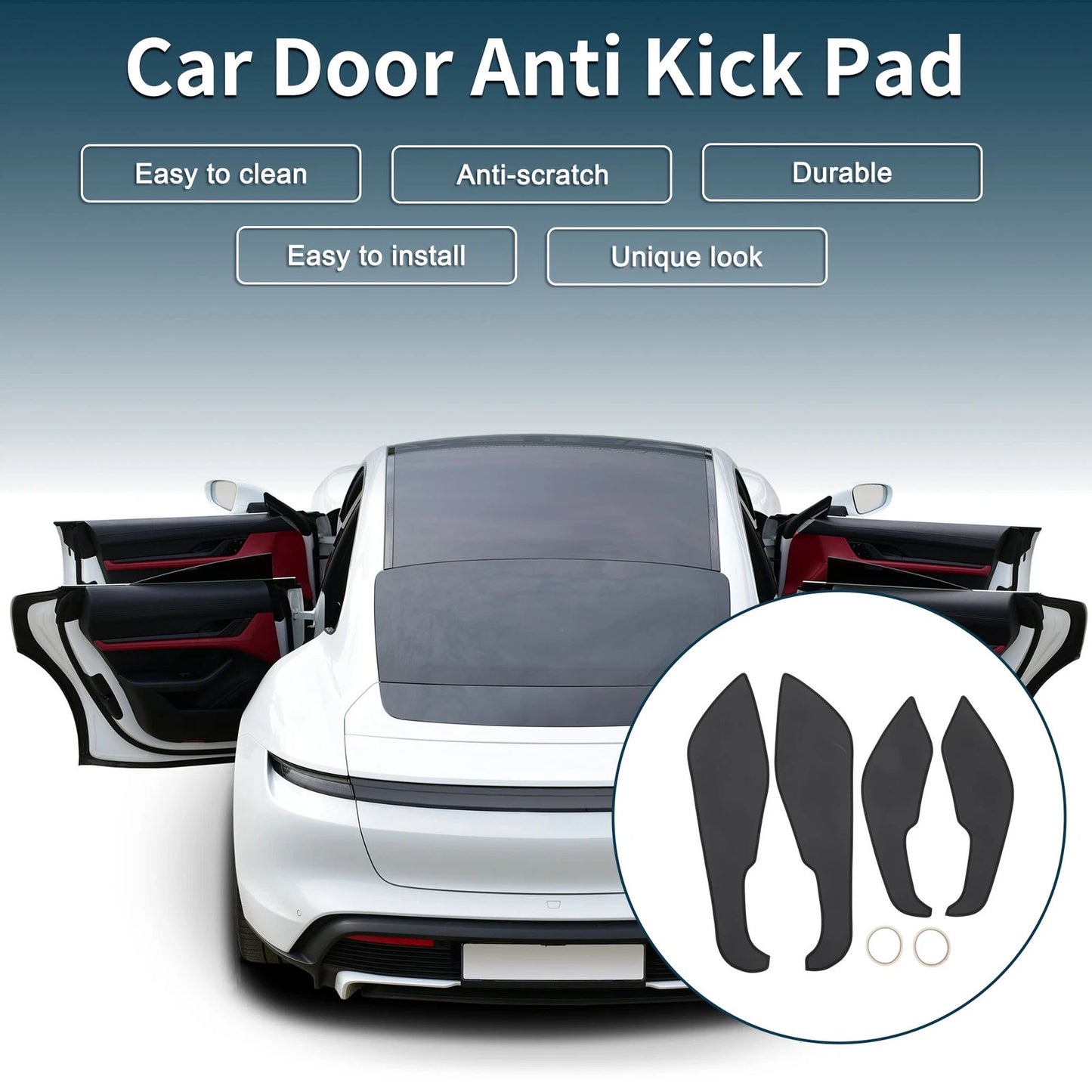 Car Door Anti Kick Pad Sticker Protector for Volvo S60 (2000-2020) Black