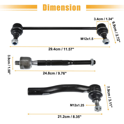 6 Pcs Tie Rod Sway Bars for Toyota Camry (2007-2011)