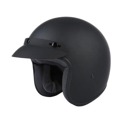 Open Face Scooter Motorcycle Helmet Matte Black S M L XL For All Seasons