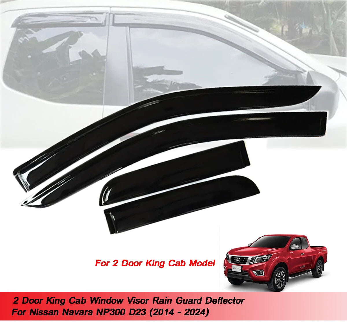 Window Visors for Nissan Navara Frontier 2Dr Cab (2014-2024)