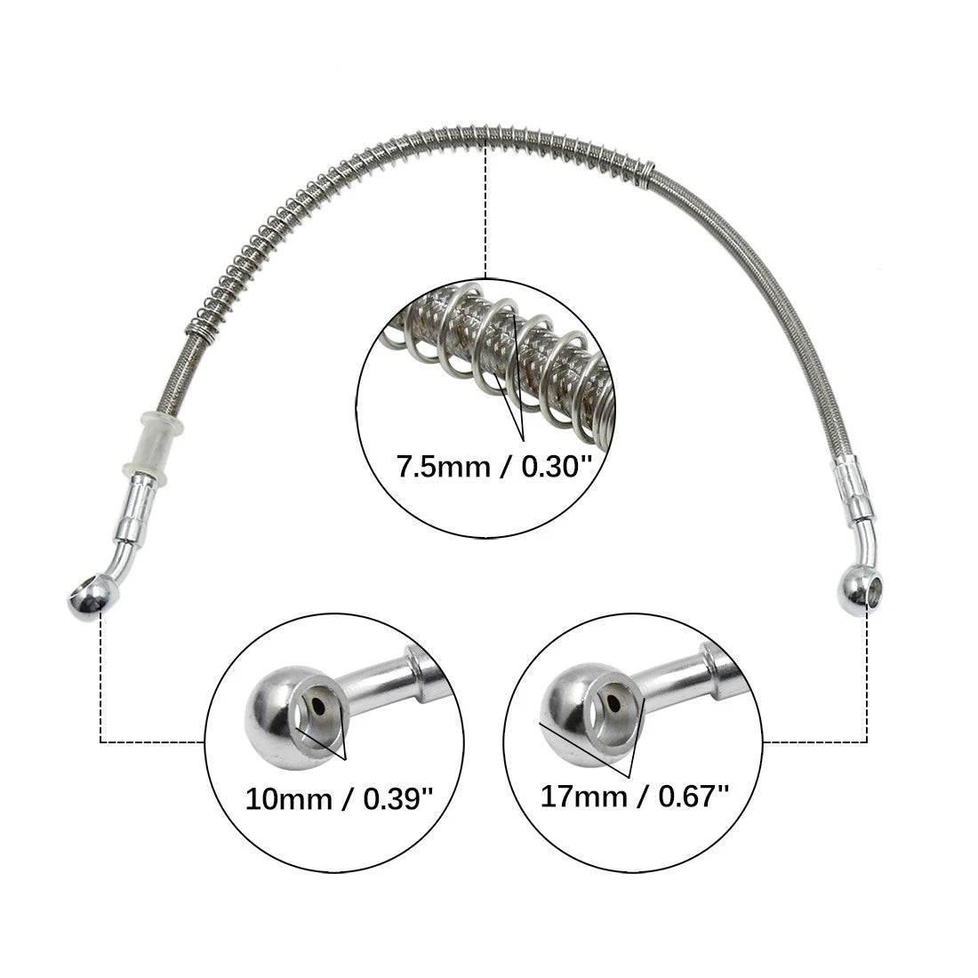 Universal 50cm Stainless Steel Clutch Hydraulic Oil Hose Line for Motorcycle