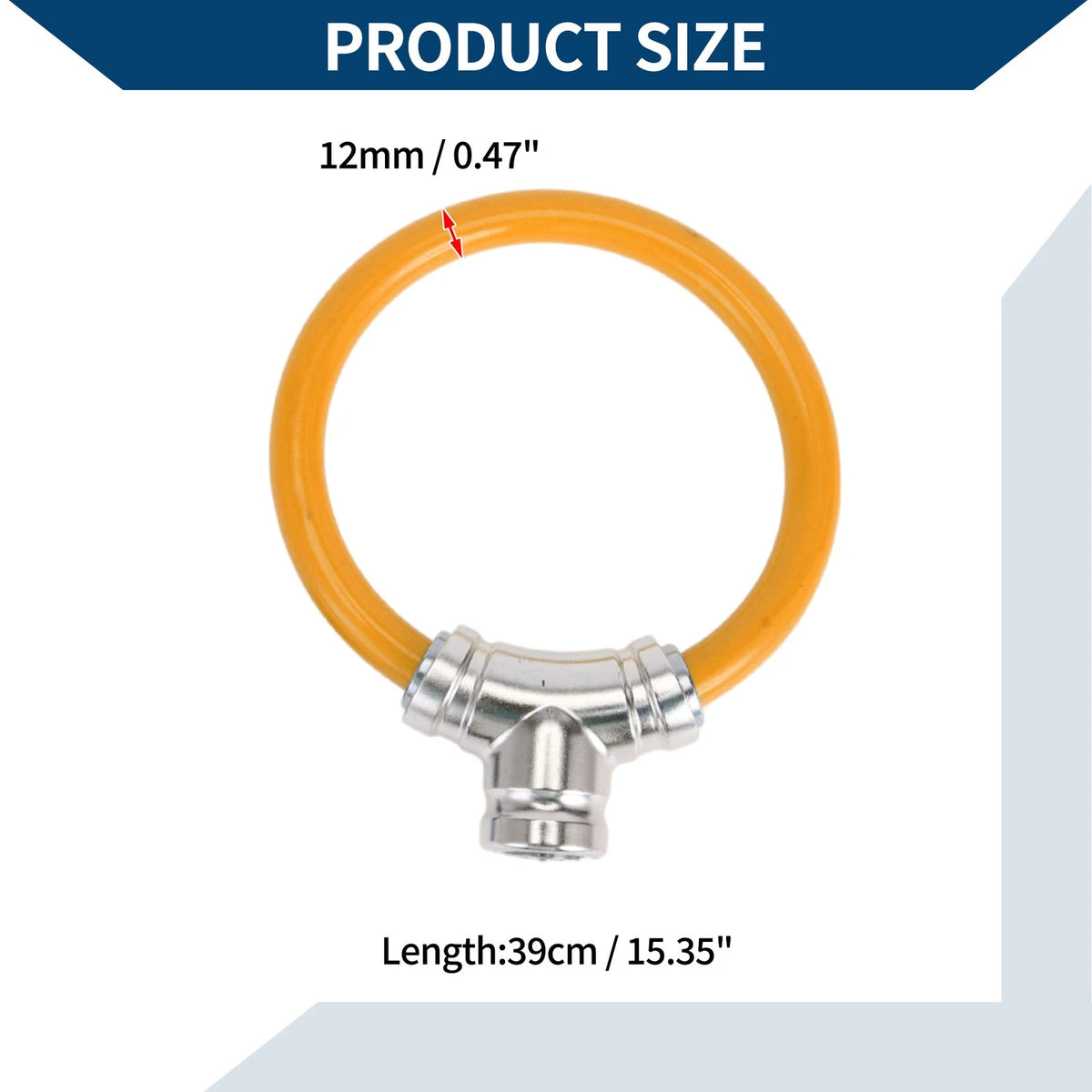 Portable Anti-Theft Bicycle Lock Mini Ring Cable for Bike - Orange