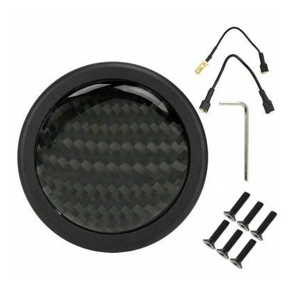 Carbon Fiber Look Steering Wheel Center Cap for Universal Interior Horn Button