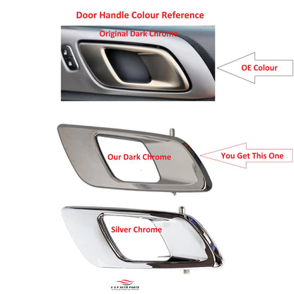 4 x Inner Door Handles Bright Dark Chrome for Ford Ranger, Mazda BT-50