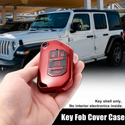 TPU Key Fob Cover Case for Jeep Wrangler JL Gladiator JT Rubicon (2018-2021)