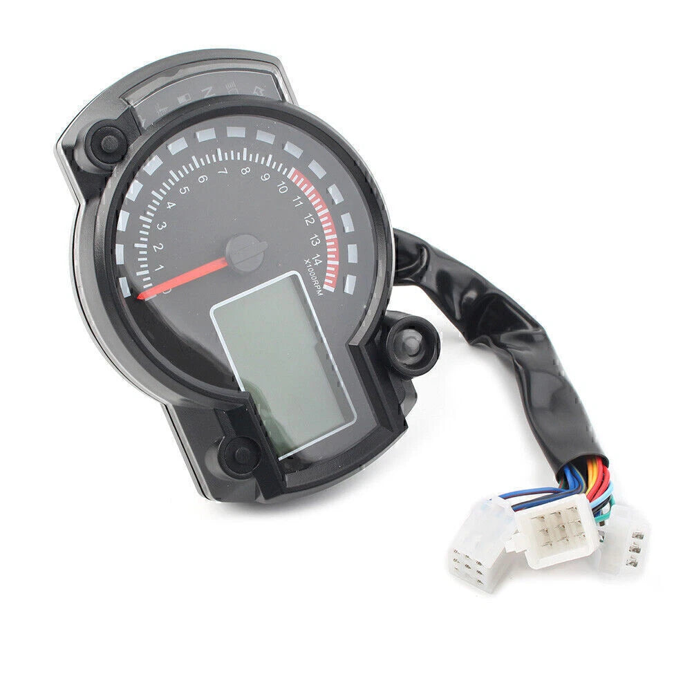 Universal LCD Digit Motorcycle Speedometer Tachometer Odometer 15000rpm