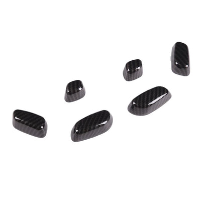 6Pcs Carbon Fiber Seat Button Cover Trim ABS for Corvette C7 (2015–2019)