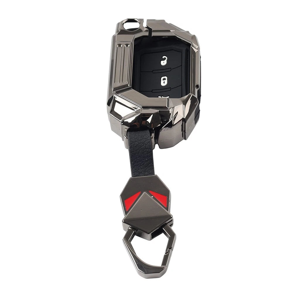 Black 3-Button Smart Keyless Remote Key Fob Cover for Jeep Wrangler (2018-2024)