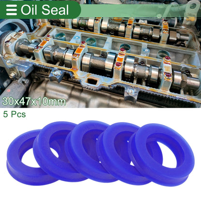 Oil Seal / 30x47x10mm / Rotary Shaft Seal TPU Blue 5 Pcs for Make Model