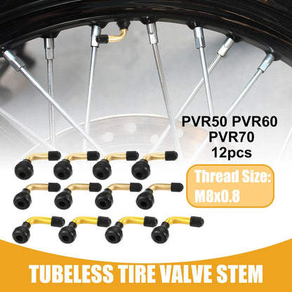 12 Pcs Tire Valve Stem Universal Gold Tone for Motorcycles