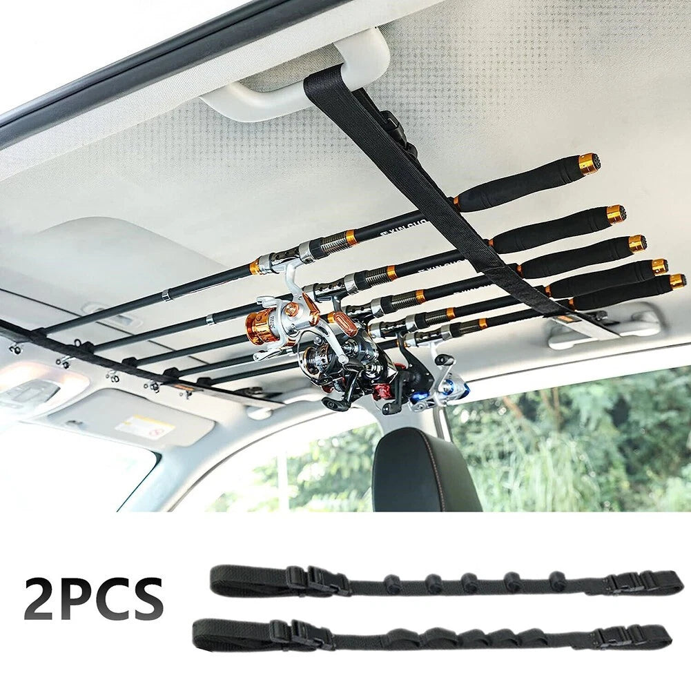 Roof Fishing Rod Rack Pole Holder Strap / 2 Pack for Car